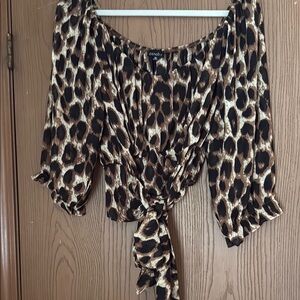 Zenobia Leopard Print Women's Crop Top NWOT